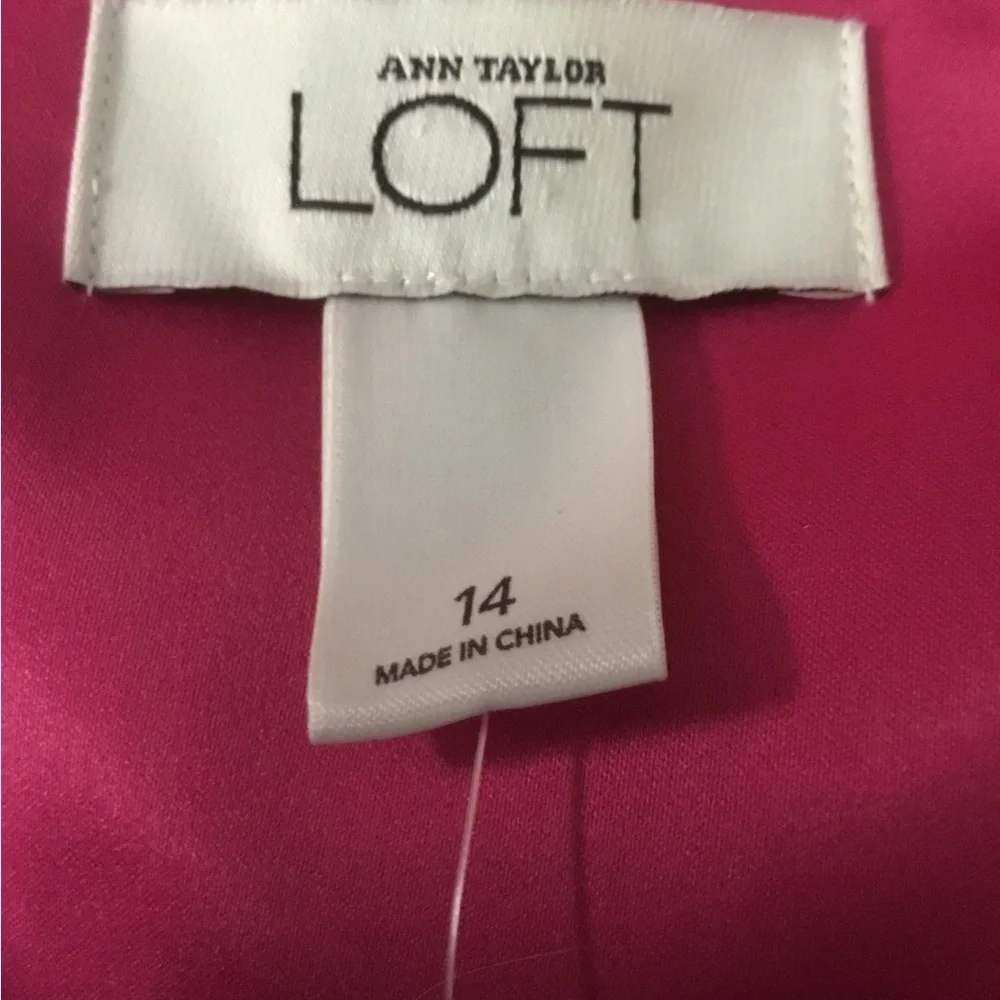 💖See New Listing 💖 Ann Taylor Loft Fuchsia Magenta One Shoulder Top 14   NWT - Picture 7 of 9